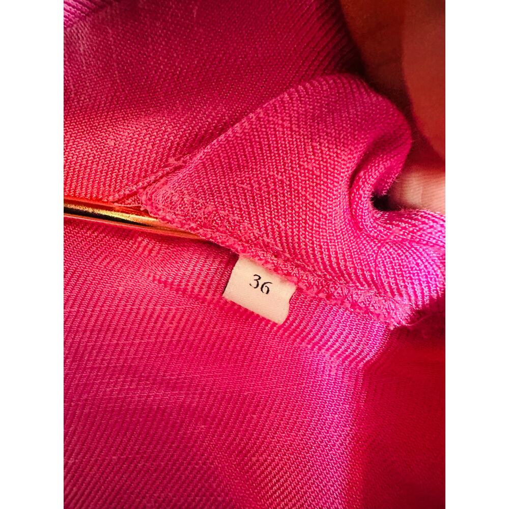 SANDRO Pink Collar Front Button Closure Asymmetrical Elvira Dress Size 36 - Picture 9 of 16